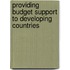 Providing Budget Support To Developing Countries