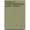 Studien Zur Mittelhochdeutschen Syntax, Volume 1 by Karl Peters