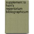 Supplement to Hain's Repertorium Bibliographicum