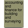 Accounting And Finance For Building And Surveying door Alan R. Jennings