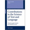 Contributions To The Science Of Text And Language door Peter Grzybek