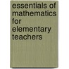 Essentials Of Mathematics For Elementary Teachers door William F. Burger