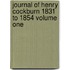 Journal Of Henry Cockburn 1831 To 1854 Volume One