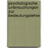 Psychologische Untersuchungen Zur Bedeutungslehre