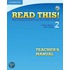 Read This! Level 2 Teacher's Manual With Audio Cd