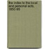 The Index To The Local And Personal Acts, 1850-95