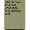 What Brown V. Board of Education Should Have Said door Phillip Papas