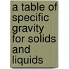 A Table Of Specific Gravity For Solids And Liquids door . Anonymous