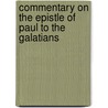 Commentary On The Epistle Of Paul To The Galatians door Benjamin Wisner Bacon