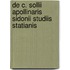De C. Sollii Apollinaris Sidonii Studiis Statianis