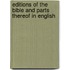 Editions Of The Bible And Parts Thereof In English