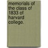 Memorials Of The Class Of 1833 Of Harvard College.