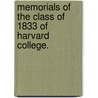 Memorials Of The Class Of 1833 Of Harvard College. by Waldo Higginson