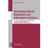 Ontologies-Based Databases And Information Systems door Onbekend