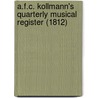 A.F.C. Kollmann's Quarterly Musical Register (1812) door Michael Kassler