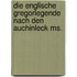 Die Englische Gregorlegende Nach Den Auchinleck Ms.