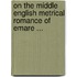 On The Middle English Metrical Romance Of Emare ...