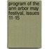Program Of The Ann Arbor May Festival, Issues 11-15