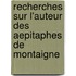 Recherches Sur L'Auteur Des Aepitaphes De Montaigne