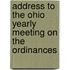 Address to the Ohio Yearly Meeting on the Ordinances
