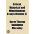 Critical, Historical And Miscellaneous Essays (V. 3)