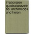 Irrationalen Quadratwurzeln Bei Archimedes Und Heron