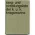 Rang- Und Einteilungsliste Der K. U. K. Kriegsmarine