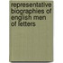 Representative Biographies Of English Men Of Letters