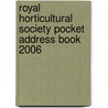 Royal Horticultural Society Pocket Address Book 2006 by Brent Dr Elliott