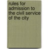 Rules For Admission To The Civil Service Of The City door Buffalo