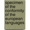 Specimen of the Conformity of the European Languages by Stephen Weston