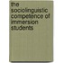The Sociolinguistic Competence Of Immersion Students