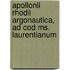 Apollonii Rhodii Argonautica, Ad Cod Ms. Laurentianum