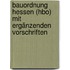 Bauordnung Hessen (hbo) Mit Ergänzenden Vorschriften