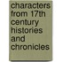 Characters from 17th Century Histories and Chronicles