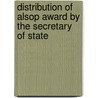 Distribution Of Alsop Award By The Secretary Of State door Onbekend