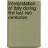 Interpretation of Italy During the Last Two Centuries