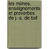 Les Mimes, Enseignements Et Proverbes de J.-A. de Baf