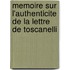 Memoire Sur L'Authenticite De La Lettre De Toscanelli