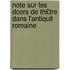 Note Sur Les Dcors de Th£tre Dans L'Antiquit Romaine