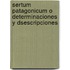 Sertum Patagonicum O Determinaciones Y Dsescripciones