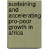 Sustaining And Accelerating Pro-Poor Growth In Africa