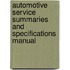 Automotive Service Summaries And Specifications Manual