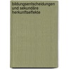 Bildungsentscheidungen und sekundäre Herkunftseffekte door Tobias C. Stubbe