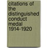 Citations Of The Distinguished Conduct Medal 1914-1920 door Walker