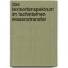 Das Textsortenspektrum Im Fachinternen Wissenstransfer by Cornelia Weinreich