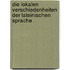 Die Lokalen Verschiedenheiten Der Lateinischen Sprache