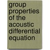 Group Properties of the Acoustic Differential Equation door L.V. Poluyanov