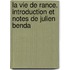 La Vie De Rance. Introduction Et Notes De Julien Benda