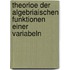 Theorioe Der Algebriaischen Funktionen Einer Variabeln